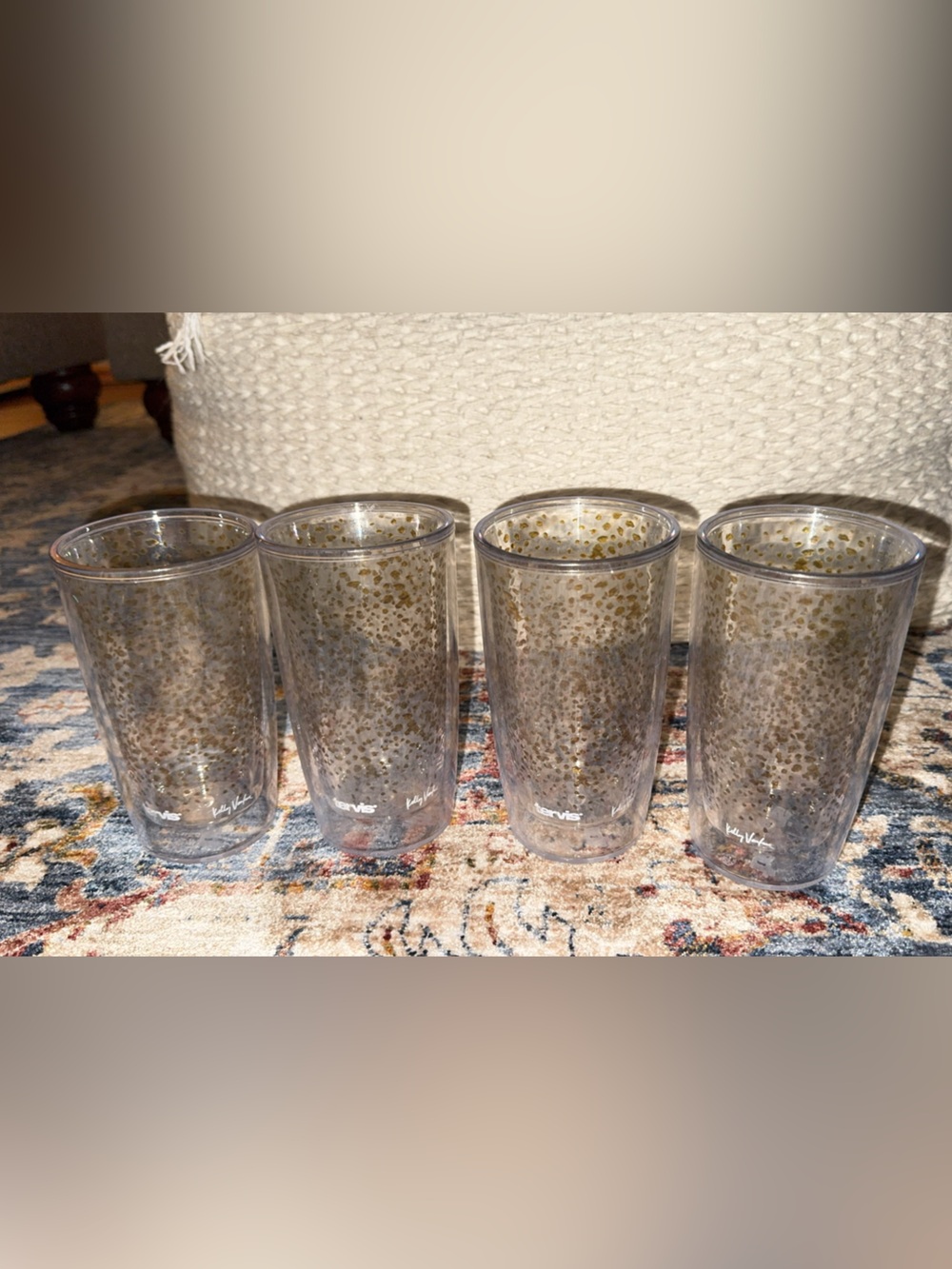 Tervis Kelly Ventura Christmas Golden Holiday 4 Pack 16oz Plastic Tumbler Cups